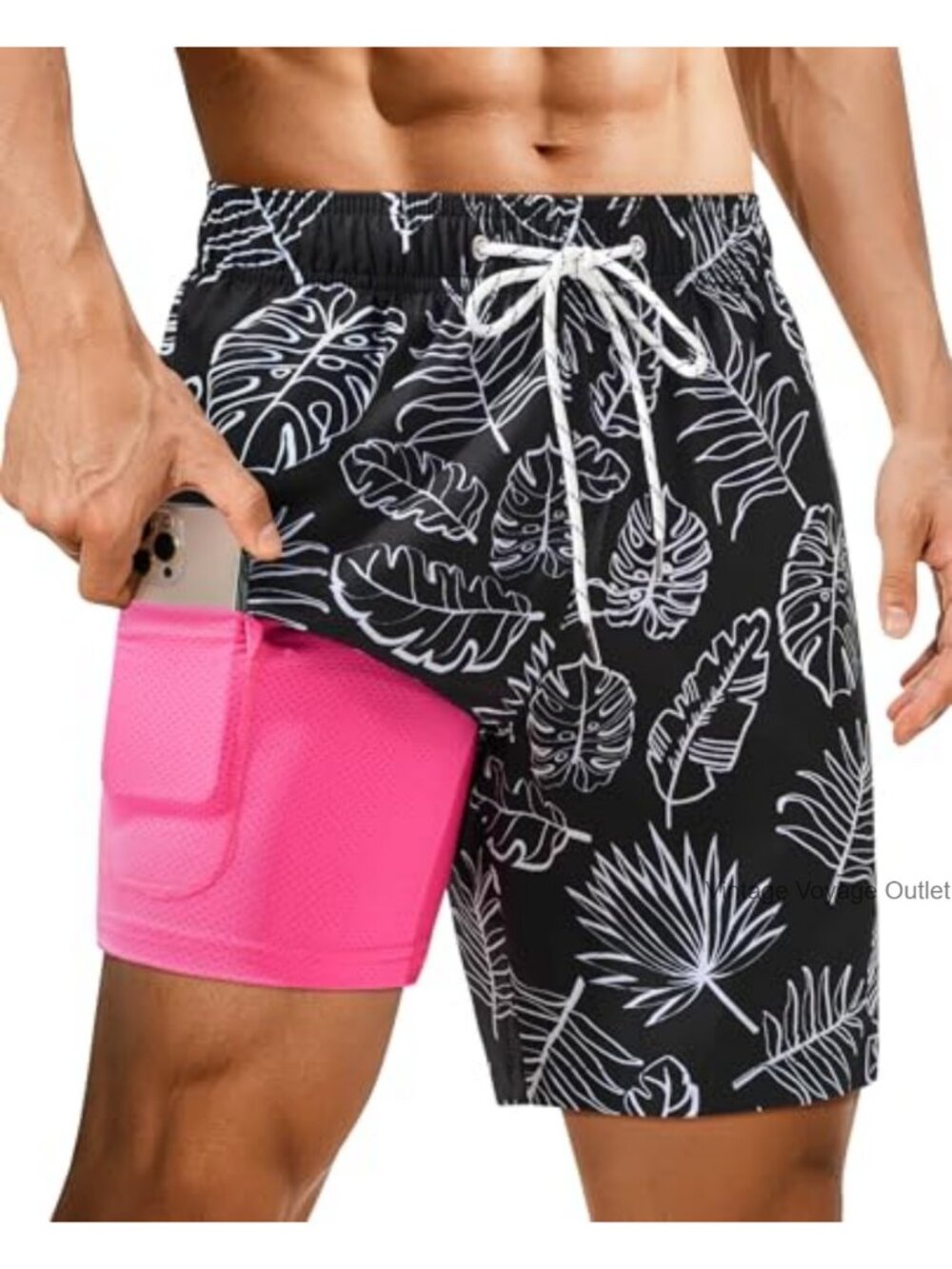 Men's Swim Trunks 7" with Compression Liner Quick Dry UPF 40 4-Way Stretch